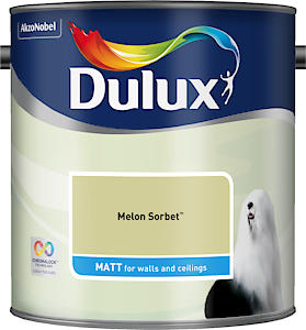 Dulux Walls & Ceilings Matt Emulsion Paint, Melon Sorbet, 2.5 Litres
