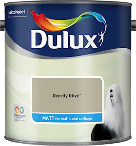 Dulux Walls & Ceilings Matt Emulsion Paint, Overtly Olive, 2.5 Litres