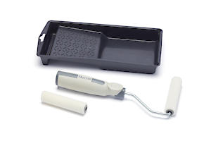 Harris 102022252 Seriously Good Woodwork Stain & Varnish Mini Roller Set With Tray And Frame, 4"