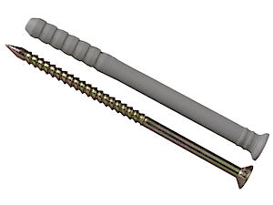 Forgefix Hammer Fixings | M8 X 100Mm | Nylon Plug, Zinc Yellow Passivated Screw | Bag 10