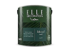 Elle Decoration By Crown 2.5L Flat Matt Emulsion Paint - Botanical Noir No 374