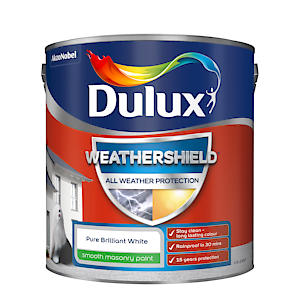 Dulux Weathershield Smooth Masonry Paint - Pure Brilliant White - 2.5L