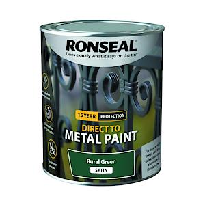Ronseal Direct To Metal Paint Rural Green Satin 750Ml