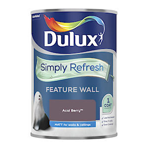 Dulux 5569241 Simply Refresh Feature Wall Matt Emulsion Paint, Acai Berry, 1.25 L