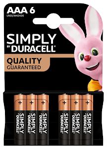 Duracell Simply Alkaline Aaa Batteries - Pack Of 6