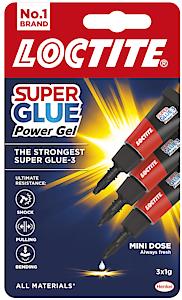 Loctite Mini Trio Power Gel Easy To Use Clear Glue, 3 X 1G