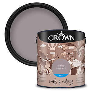 Crown 2.5L Breatheasy Matt Emulsion Paint For Walls & Ceilings - Spring Heather