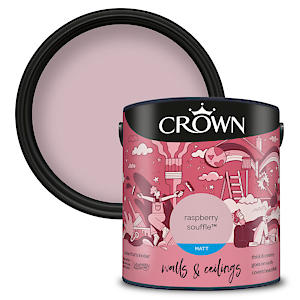 Crown 2.5L Breatheasy Matt Emulsion Paint For Walls & Ceilings - Raspberry Souffle