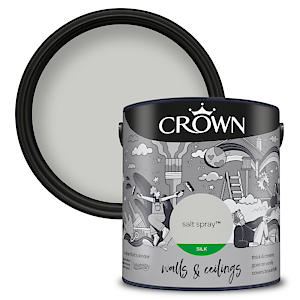Crown 2.5L Breatheasy Silk Emulsion Paint For Walls & Ceilings - Salt Spray