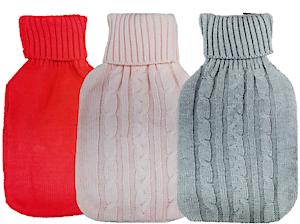 HOT WATER BOTTLE + KNITTED COVER