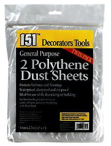 Polythene Dust Sheets 2Pk 12X9Ft