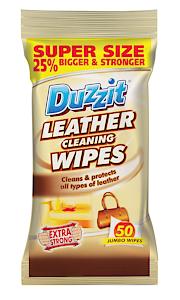 Duzzit Leather Cleaning Wipes, Cream, Fresh, 50 Count