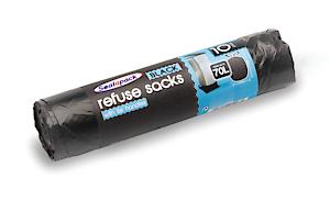 Sealapack Black Tie Handle Bags, 70L Super Size, Tough, Durable Pack Of 10, Sap047