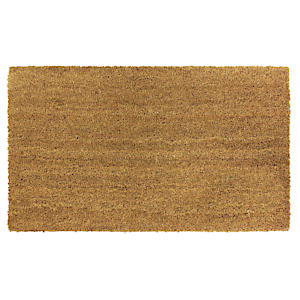 Jvl Manor Plain Natural Coir Backed Door Mat, Latex, Brown, 40 X 60 Cm