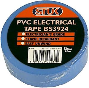STUK PVC ELEC TAPE BLUE 19X20M