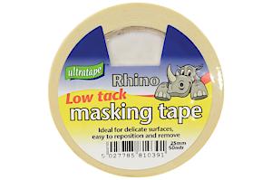 Rhino Ultratape 25mm x 50m Low Tack Masking Tape