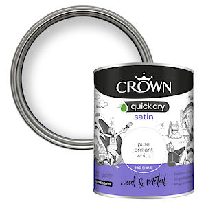 Crown Quick Dry Gloss Interior & Exterior Brilliant White 750ml