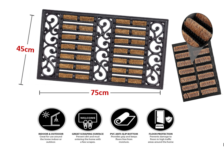 Fixtures Heavy Duty Coco 45x75cm Door Mat