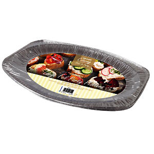 Kingfisher Foil Platter, Silver, 17-Inch, Pack Of 3