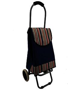Stripe 2 Wheel Shop Trolley Navy