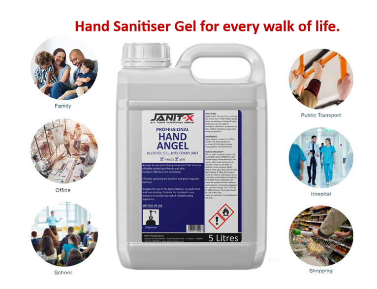 Janit-X Professional Hand Angel Sanitiser GEL 5 Litre