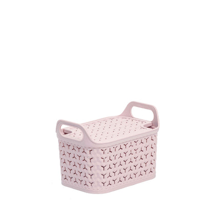 Strata Pink Small Handy Basket With Lid