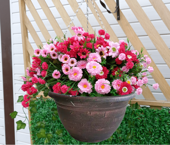 Fixtures Copper Effect Large Garden Hanging Basket 37cm x 20cm