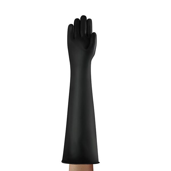 Ansell Black 24" Latex Rubber Gloves ALL SIZES