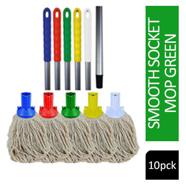 Janit-X PY Smooth Socket Mop 12oz Green (Pack of 10) 101869G - NWT FM SOLUTIONS