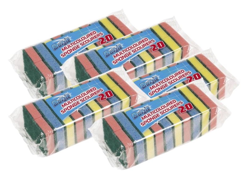 Duzzit Pack Of 20 Sponge Scourer Washing Up Sponges
