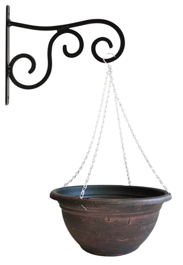 Fixtures Copper Effect Large Garden Hanging Basket 37cm x 20cm