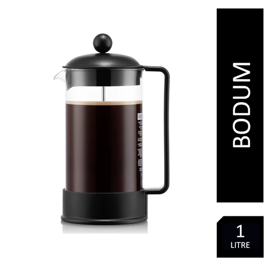 Bodum Brazil 8 Cup Black Coffee Press 1 Litre (Domed Lid)