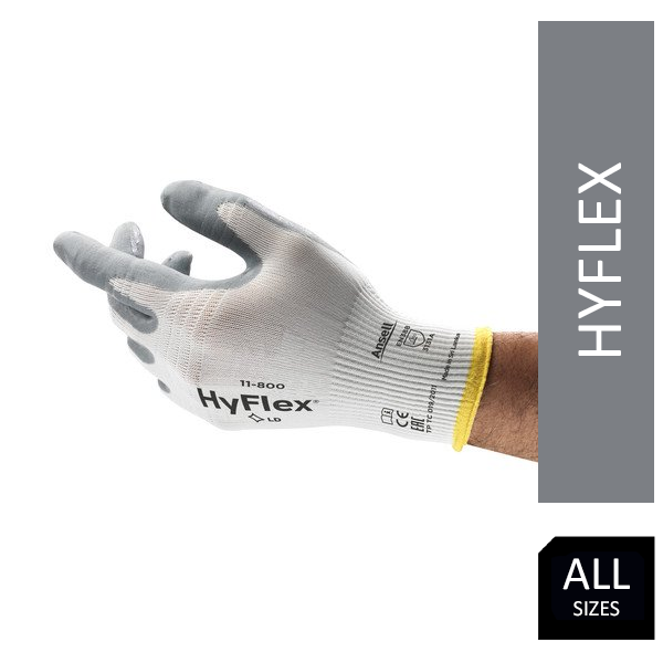 Ansell Hyflex Grey Foam Gloves Pair 11-800 (All Sizes)