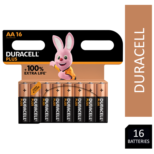 Duracell AA Plus 100% Battery Pack 16's