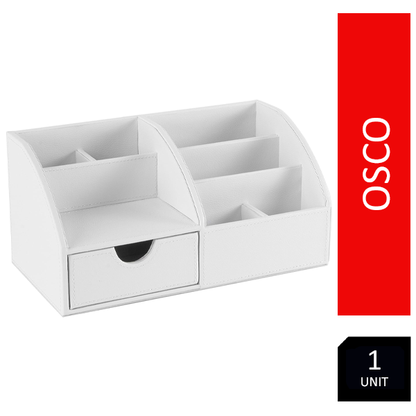 Osco White Faux Leather Organiser {WPUDO1}