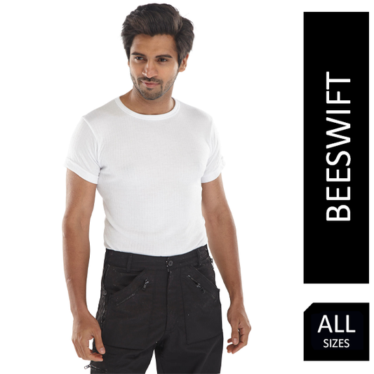 Beeswift Short Sleeve White Thermal Vest (All Sizes)