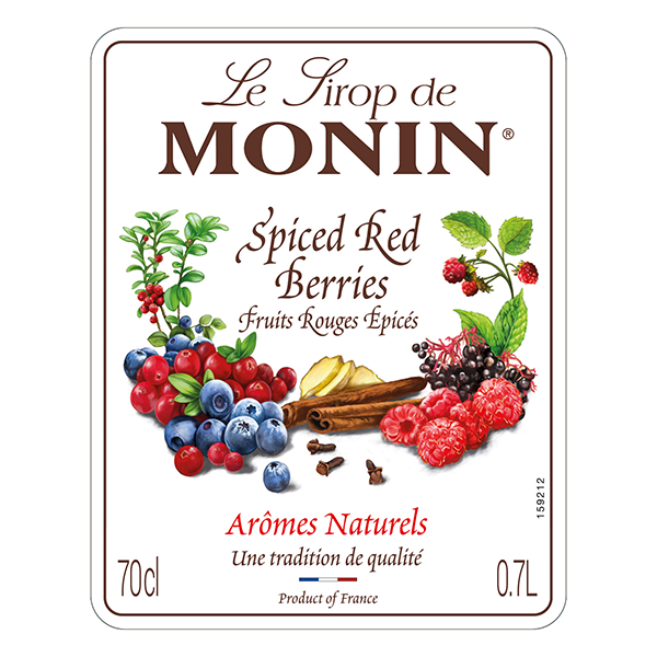 Monin Red Spiced Berries Coffee Syrup 700ml (Glass Bottle)