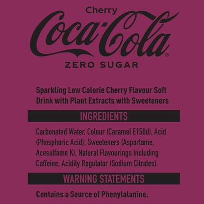 Cherry Coke Zero Cans 24x330ml
