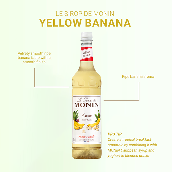 Monin Yellow Banana Coffee Syrup 1 Litre