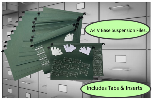 Cathedral A4 Suspension File Manilla V Base Green (Pack 10) Includes Tabs & Inserts
