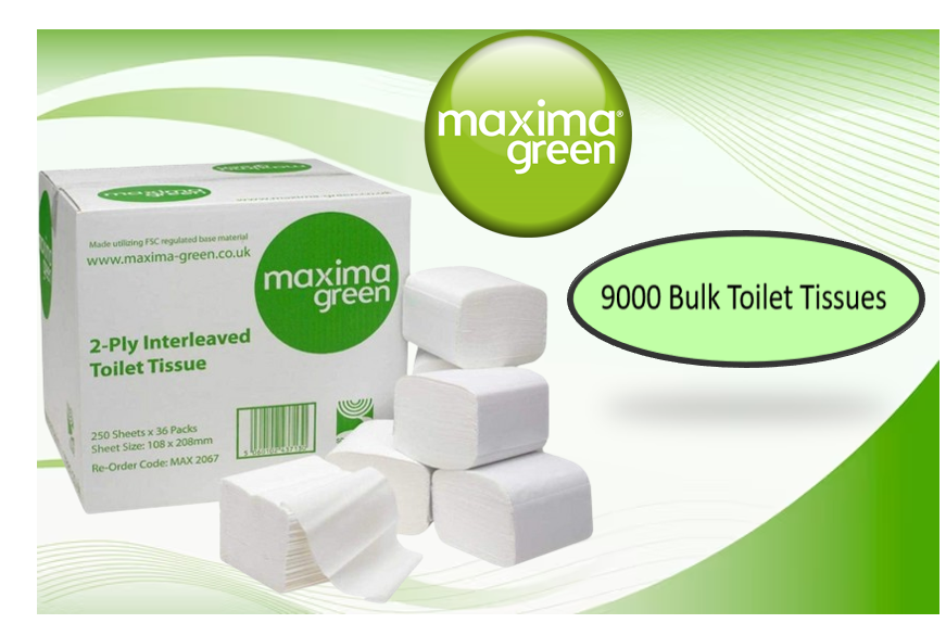 Maxima Bulk Pack Toilet Tissue 2-Ply 250 Sheets White (Pack of 36) 9000 Tissues.