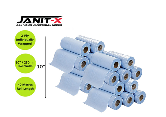 Janit-X Eco Couch Rolls Blue 2ply 10inch 40m