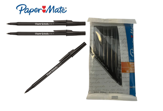 PaperMate Stick Ballpoint Pen Black {Pack 10}
