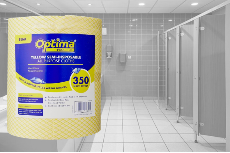 Janit-X Optima All Purpose, Non Woven Cloth Roll 350 Sheet {Yellow}
