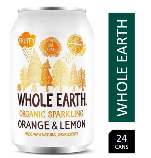 Whole Earth Organic Sparkling Orange & Lemon 24x330ml