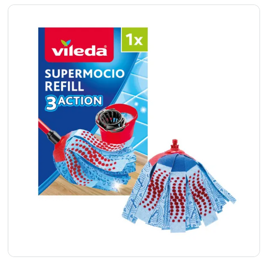Vileda SuperMocio 3Action SINGLE Refill – easy deep-cleaning
