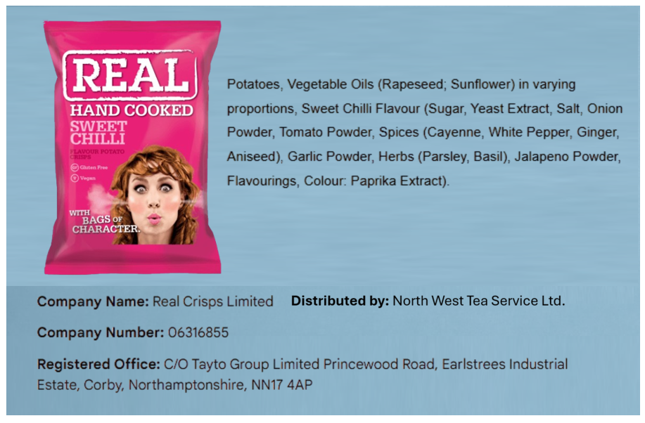 Real Crisps Sweet Chilli 24 x 35g