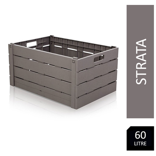 Strata Grey Folding Crate 60 Litre