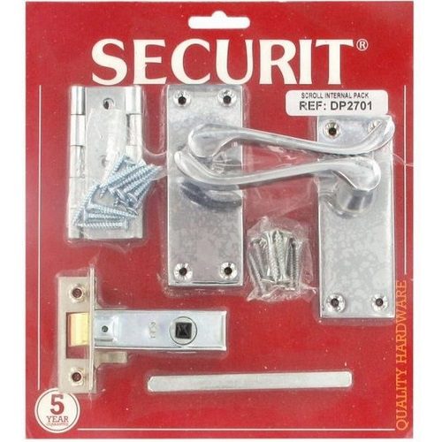 Securit Scroll Internal Handle Pack | Chrome | DP2701 | Full Door kit