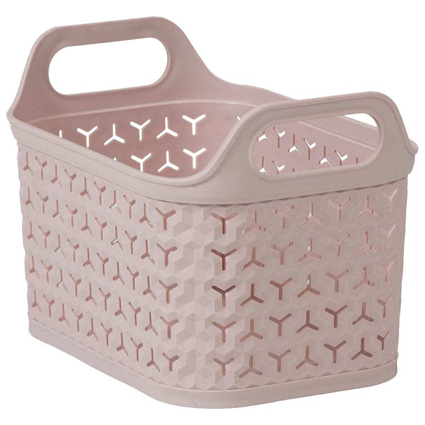 Strata Pink Small Handy Basket With Lid
